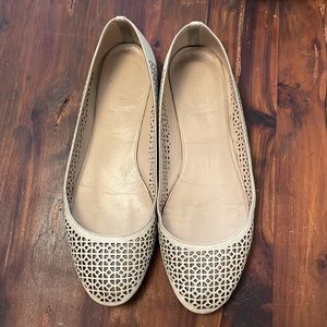 J.Crew Nora perforated ballet flats in chalk